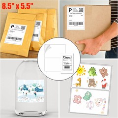 50-5000 Half Sheet Shipping Labels Page 8.5×5.5 Self Adhesive 2 Per Sheet US