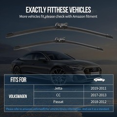 Wenyant 24”/19” Windshield Wipers Compatible with Volkswagen VW Jetta 2011-2023