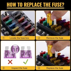 100 Pcs Standard Fuses Kit, Car Assortment Kit – Size (3A 5A…35A)Automotive