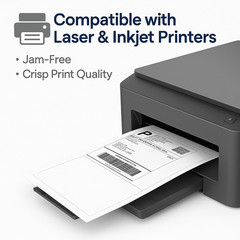 Labels Premium Mailing Shipping 8.5×5.5 Half-Sheet Self Adhesive Laser & Inkjet