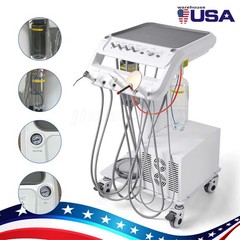 Portable Mobile Dental Delivery Unit Air Compressor Syringe Suction 4Hole