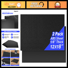 2-Pack ABS Plastic Sheet 12x18x1/8″ – Rigid Thermoplastic Board for DIY Crafts