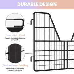 52″W x 42″H Horse Stall 3 Layers Steel Gate for Horse Heavy Duty Horse Gate