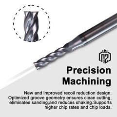 5 PCS 4 Flute 1/16″ Carbide End Mill 1-1/2″ Overall Length -AlTiN Coated NEW