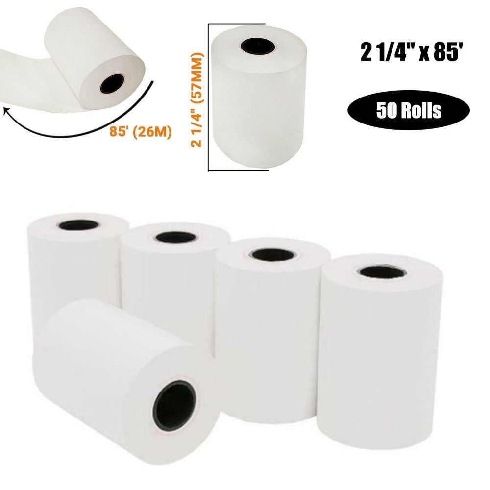 50 Roll 2 1/4″ x 85′ Thermal Receipt Paper for Cash Register Credit POS BPA Free