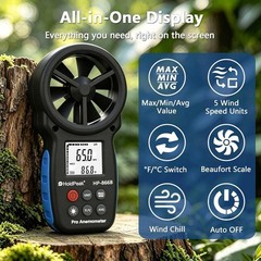 HoldPeak 866B Digital Anemometer – Wind Speed CFM Meter