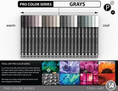 Acrylic Paint Pens 22 Gray Tones Assorted Pro Color Series Markers Set 0.7mm …