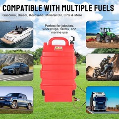 16 Gallon 60L 3.7GPM Portable Fuel Tank With 12V Electric transfer pump