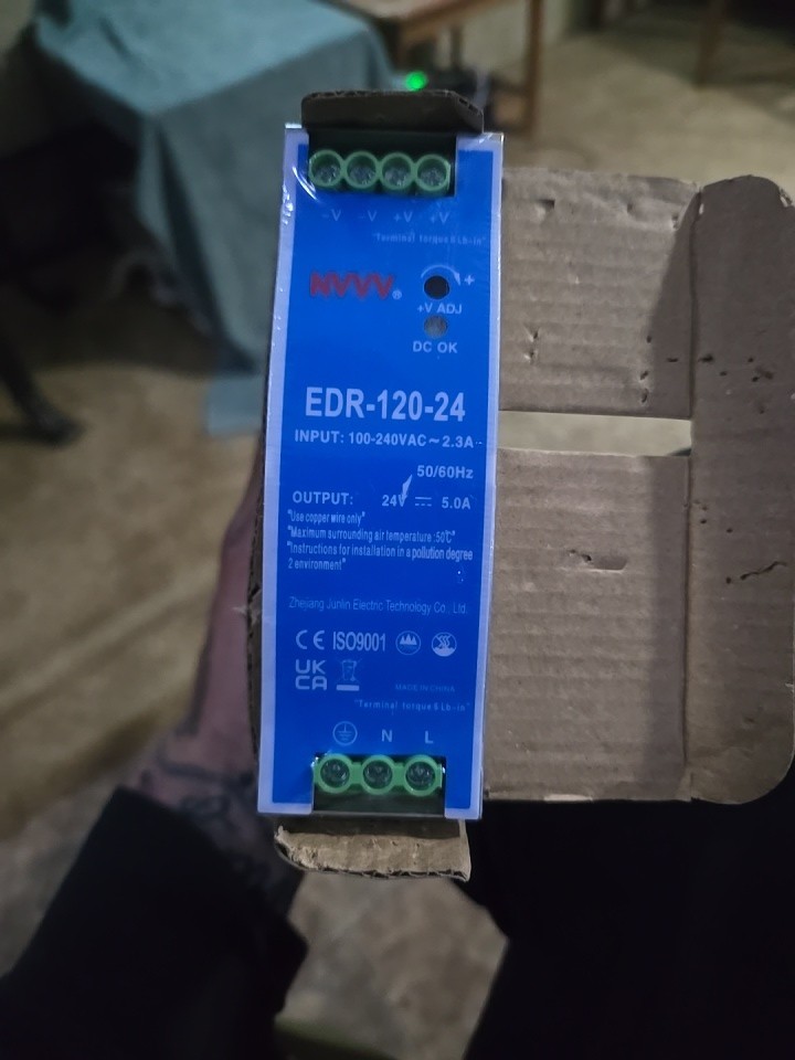 NVVV EDR-120-24 Single Output DIN Rail Power Supply 24V 5 Amp 120W,