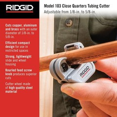 Model 103 Close Quarters Compact Tubing Cutter for 1/8″ to 5/8″ Copper, Alumi…