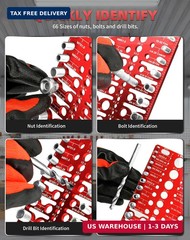 66 Thread Checker, VEXTHYX 22 standard/sae & 18 metric nut and bolt thread measu
