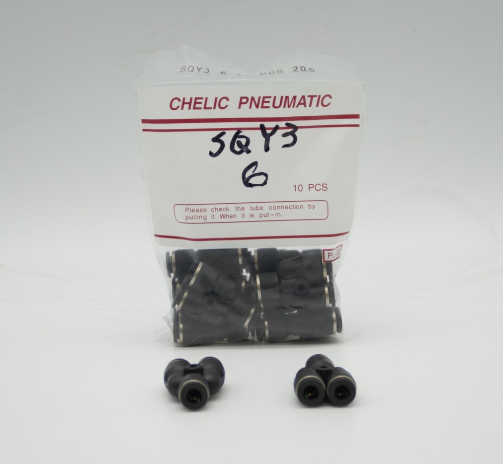 CHELIC SQY3 6 Ø6 Push to connect Union Y Fitting (10 PCS PER BAG)