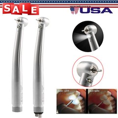 Dental High Speed Handpiece LED Fiber Optic Big Push Button 2/4Hole NSK Style YB