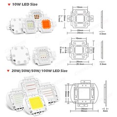 18 Colors Uv Ir Smd Led Chip Diodes 10W 20W 30W 50W 100W Emitter Bulb Components
