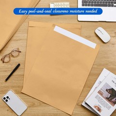 Motipuns 50 Pcs 14” x 18” Extra Large Mailing Envelopes 32lb with Gummed Fl…