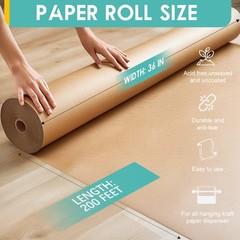PerkHomy 36″ x 2,400″ 200′ Brown Kraft Paper Roll for Craft Bulletin Board Pa…