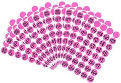 Sunburst Systems 1000 Garage Sale Price Stickers Pink Pre-printed Labels 7035