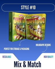 3.5g Mylar Bags w/ Display Box | Resealable Smell Proof | 12-128 Pack Options