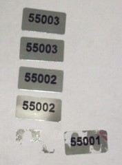 200 to 1000 Tiny Silver Matched Number Adhesive Label Sticker Seals