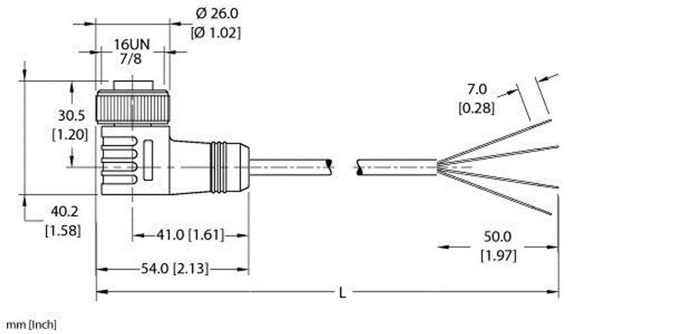 Single-ended mating cable / cordset Turck WKM 40-12M / 39ft length