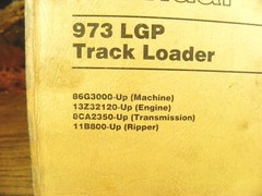 CAT Caterpillar 973 LGP TRACK LOADER PARTS MANUAL 86G3000-UP LARGE VERSION