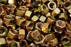 (100) 5/8-11 Grade 8 Hex Finish Nuts – Yellow Zinc Plated – Coarse Thread