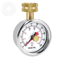 0-100 Psi Water Pressure Gauge Test with Lazy Hand, Lead-Free, 2-1/2″ Dial Size,
