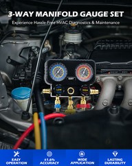 3 Way Air Conditioner Diagnostic Manifold Gauge Set For R1234yf Freon Charging