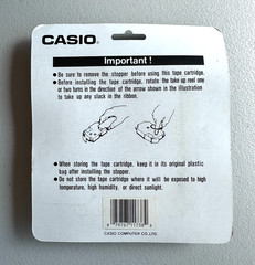 Casio EZ Label Tape Cartridge 9mm Black on White Label Maker Tape Genuine NEW