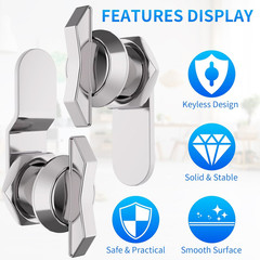 5/8 Inch Thumb Operated Offset Cam Lock, 5Pcs Keyless Compartment for RV, Cabine