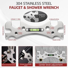 7PCS Plumbing Tool Set – Sink Wrench, 8-in-1 Faucet Wrench, Universal Plumber Wr