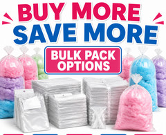 Clear Cotton Candy Bags 11.5 x 18.5 Quick Pak Plastic Bags w/ Twist Ties Bulk