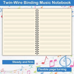 Lyuzecheean Blank Sheet Music Notebook, Composition 1 Pack, Black 1 Pack