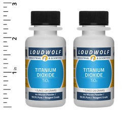 Titanium Dioxide 2 Oz Total (2 Bottles) Reagent Grade 44 Micron Powder