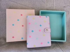 NIB Kikki K Purple Multicolor Spots Canvas Personal Planner Notebook Calendar