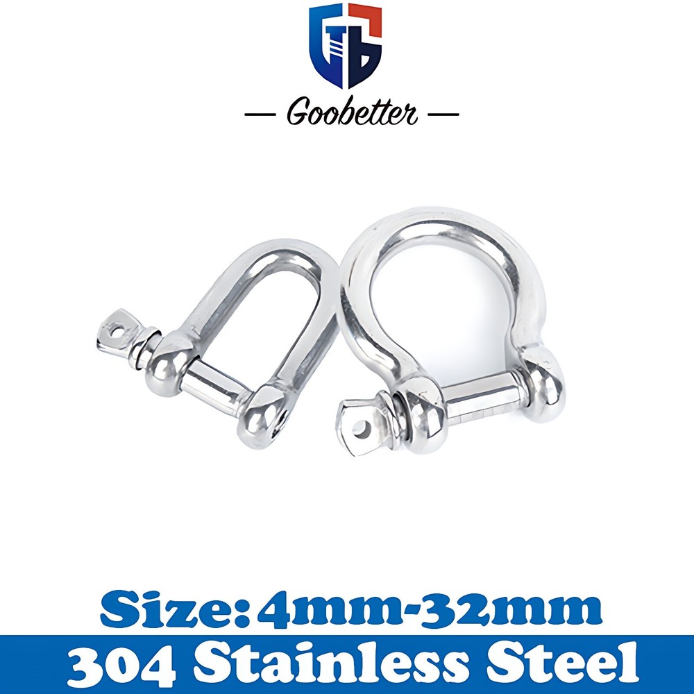 304 Stainless Steel Bow U-Shaped Shackle Trailer Lifting Shackles Size 4mm-32mm