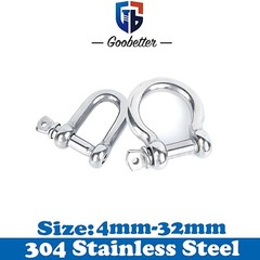 304 Stainless Steel Bow U-Shaped Shackle Trailer Lifting Shackles Size 4mm-32mm