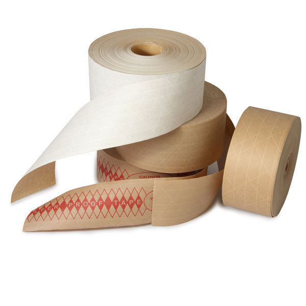 Kraft Reinforced Water Activated Tape 3” x 375′ 8/CS – Grade 235 by The Boxery