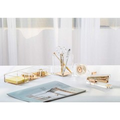 SIRMEDAL Contemporary Ultra Clear Acrylic Gold Quality Tape Dispenser Single …