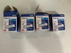 Genuine Brother (4) TZe-2512PK Black on White 1 Inch (8 Tapes- Open Box)