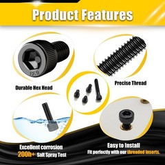 Duramedal 160pcs M4 x 12mm Screws, Hex Socket Head Cap M4*12mm 160pcs, Black