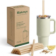 12 Inch Wide 10mm Sugarcane Straws for Smoothies & Stanley 40oz Tumbler, 24H