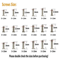 Small Screws Assortment Kit Hotetey 18 Kinds M1.2 / M1.4 / M2.0 Tiny Micro Screw