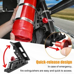 Aluminum Vehicle Quick Release Roll Bar Fire Extinguisher Mount Bracket Holder