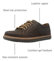 Florsheim Work Gridley Mens Oxford 105 Dm Us Brown 34Dc094-Ofw