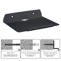 8”W x 6.3”D Small Floating Metal Wall Shelf,Deep Floating Shelves for Speak…