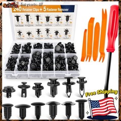 240pcs Auto Car Bumper Retainer Clips Kit Fastener Remover Push Pin Rivet Screw
