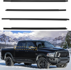 Window Weatherstrip Belt Molding Kit 4PCS for Dodge Ram 1500 2500 3500 Crew Cab