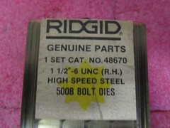 Ridgid 48670 1-1/2in – 6 UNC HS Steel RH Die for 500B Bolt Dies