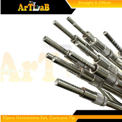 10 Count | Implant Chisel Bone Osteotomes, 2.6mm to 5mm Diameter, Premium